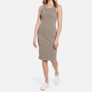 JAMES PERSE Taupe Ribbed Racerback Tank Midi Dress Size 1 / Small $245